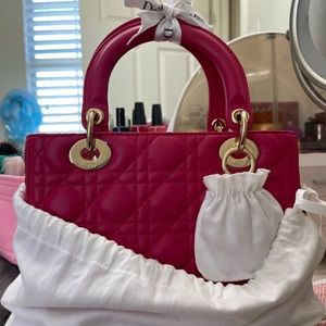 CHRISTIAN DIOR Lady Dior Fuchsia Medium